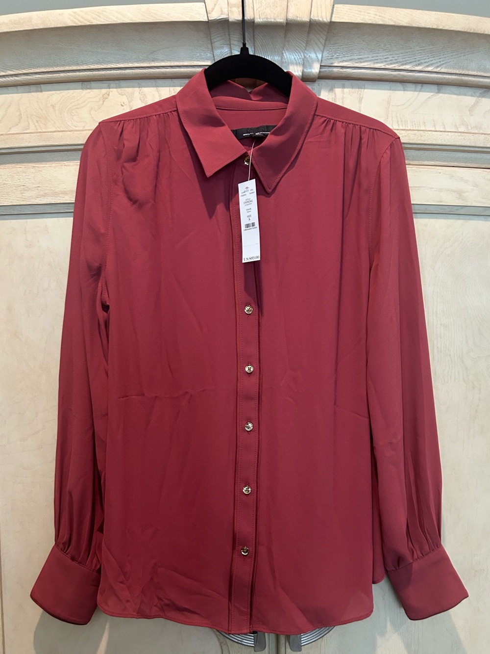 White House Black Markey Silky Button-Up Blouse NWT
Color: sienna